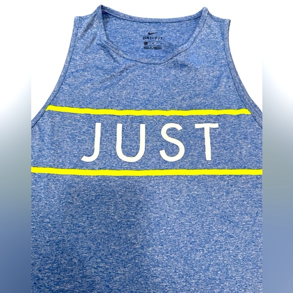 Nike Dri Fit Sleeveless Tank Size Medium Heathered Blue Relaxed Fit - Picture 3 of 11